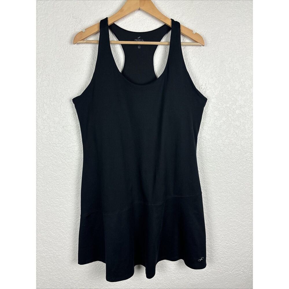 Freely Women's Tennis Dress with Built-in Bra XL Black Athletic Workout